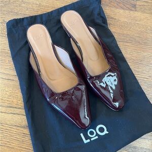 LOQ Dark Red Patent Leather Mules
